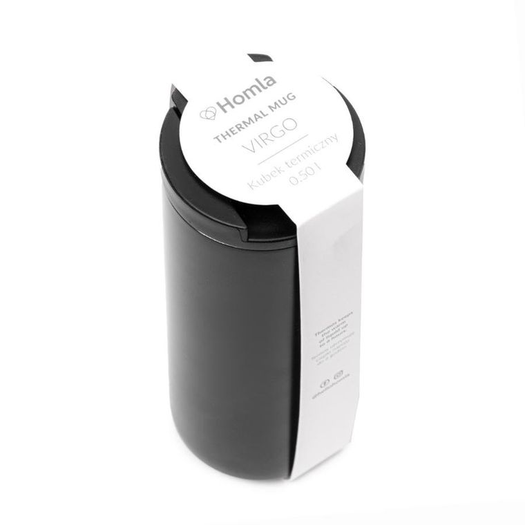 Homla, Virgo, kubek termiczny, czarny, 0,5l