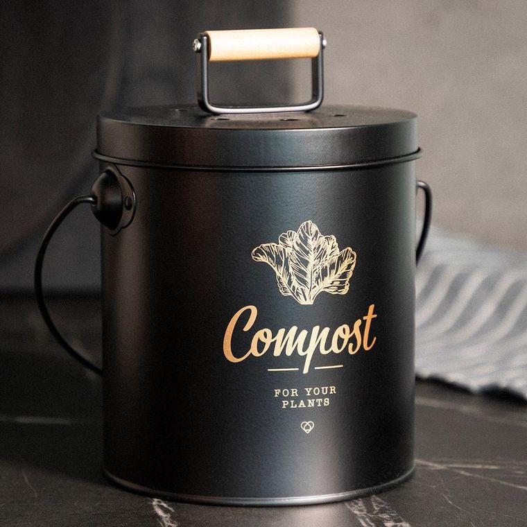 Homla, Yennis, pojemnik na kompost czarny, 18-16 cm