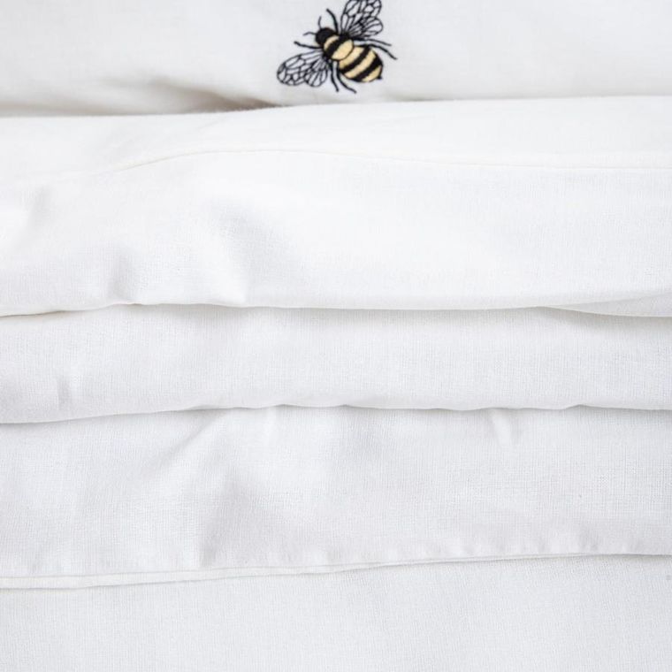 Homla, Zella, pościel, bawełniana z haftem w pszczoły, 140-200 cm