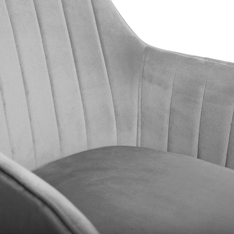 Homla,Teill, Krzesło welurowe obrotowe szare 55-54,5-80-90 cm