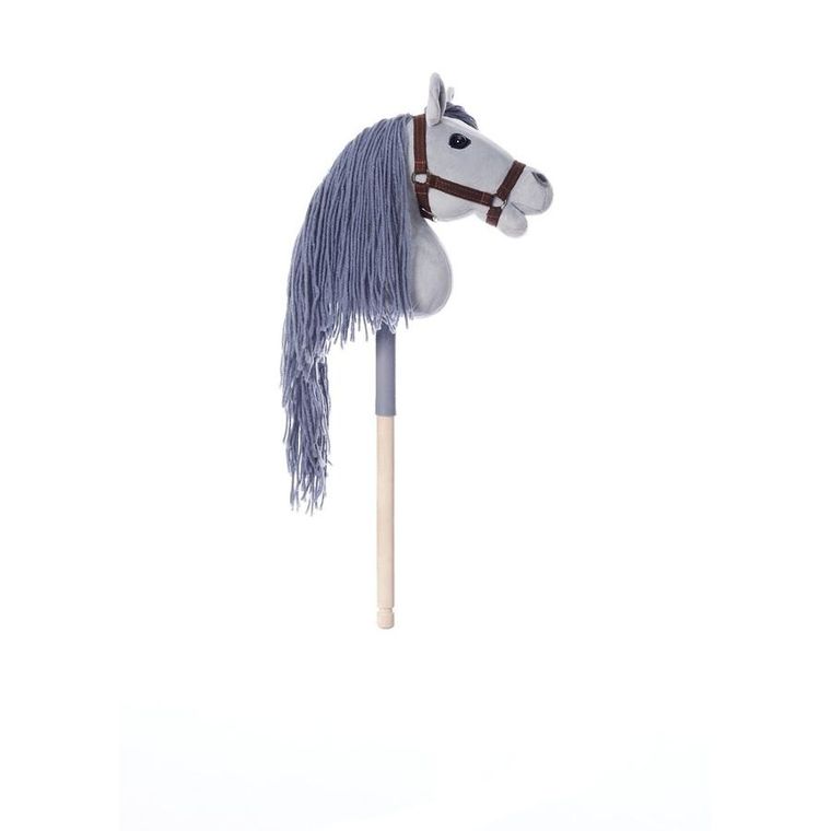 Hoppihorse, Hobby Horse, konik na kiju, A4, długowłosy, szary