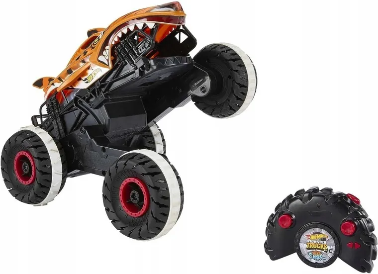 Hot Wheels, Monster Trucks Tiger Shark, pojazd zdalnie sterowany, skala 1:24