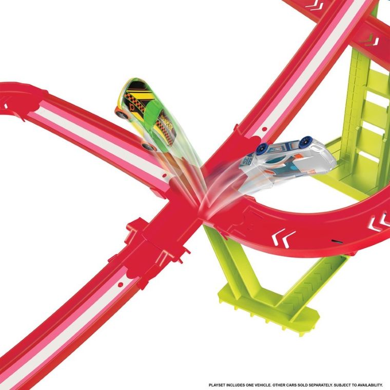 Hot Wheels, Neon Speeders, Neonowy Superwyścig, zestaw do zabawy z autkiem