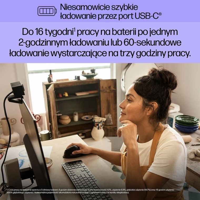 HP, 920 ergonomic vertical mouse, mysz bezprzewodowa, czarna