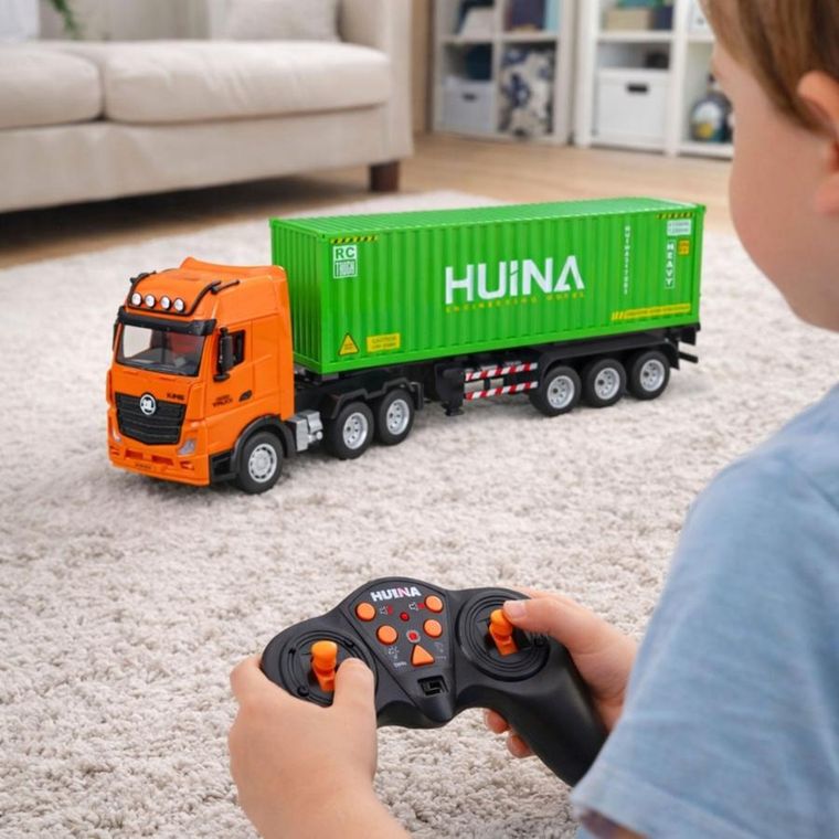Huina, ciężarówka z kontenerem, pojazd zdalnie sterowany, 1:18