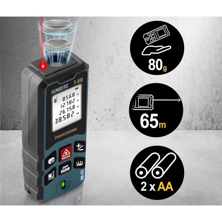 Humberg, dalmierz laserowy, 60 m, HM-173