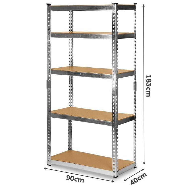 Humberg, regał magazynowy, metalowy, srebrny, 183-90-40 cm, HR-853