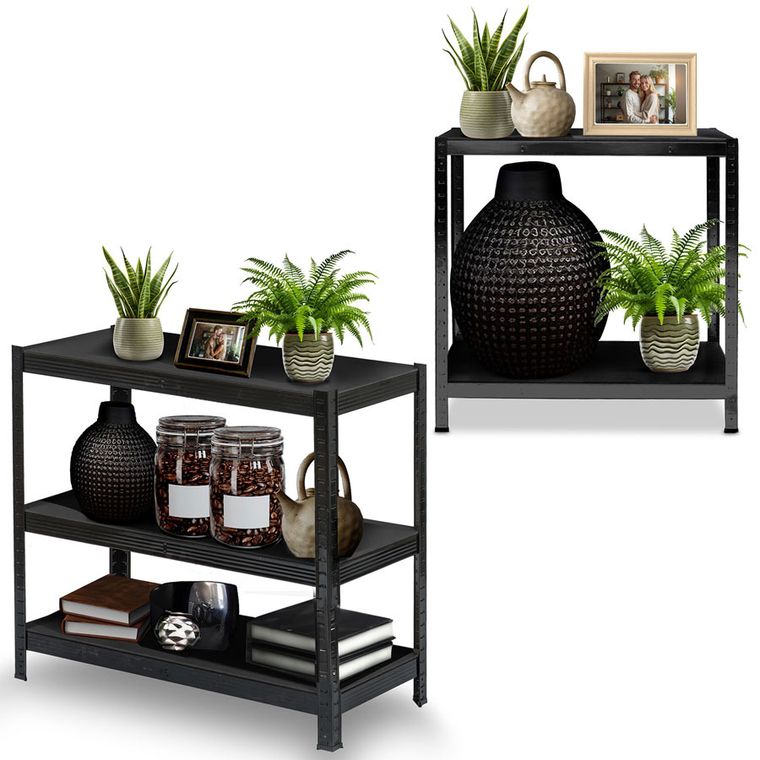 Humberg, regał metalowy magazynowy, czarny, 180-90-40 cm