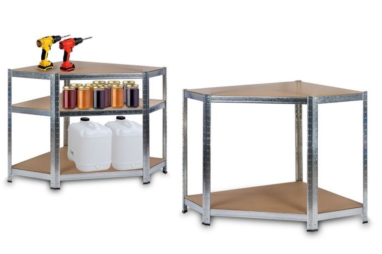 Humberg, regał metalowy, magazynowy, narożny 180-90-40 cm, 875 kg