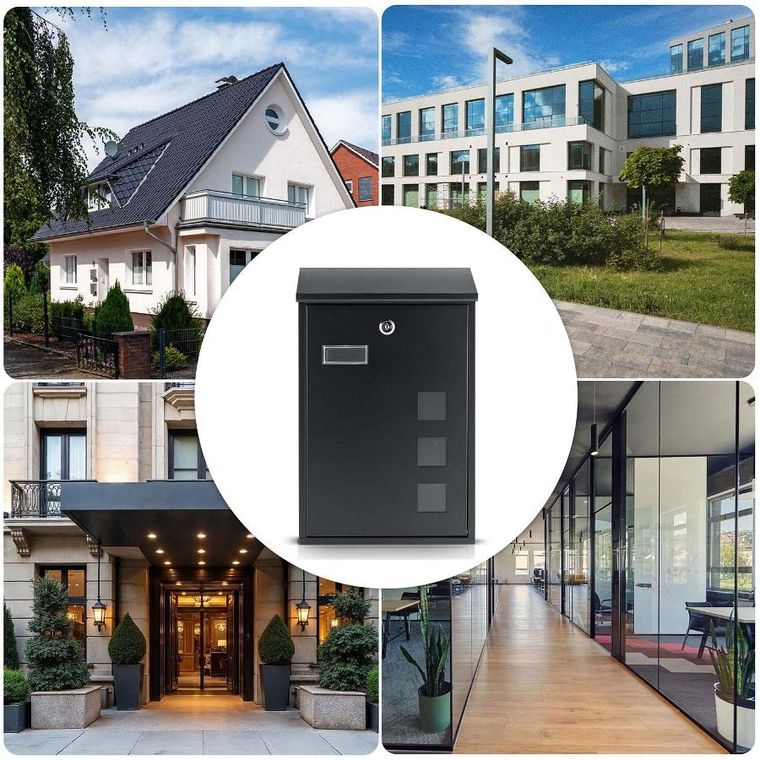 Humberg, skrzynka na listy, czarna, 39-25,5-12 cm, HM-864