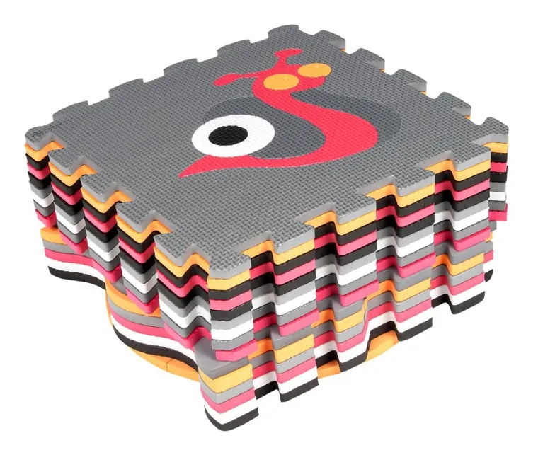 Humbi, mata piankowa, puzzle, zwierzęta, szary różowy pomarańczowy, 120-120 cm