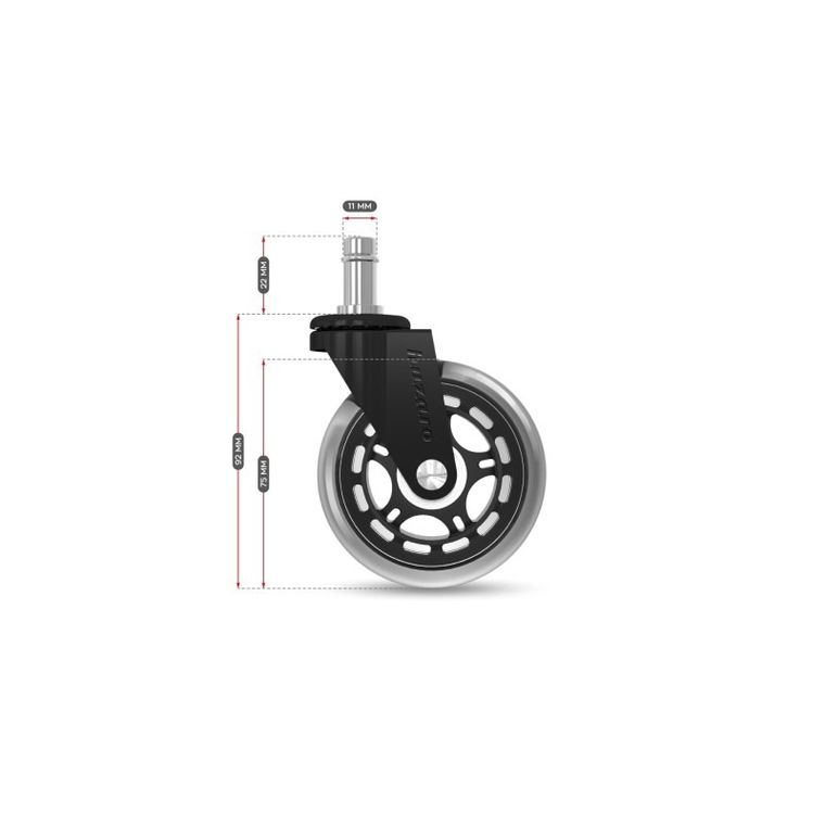 Huzaro, Casters 2.0, kółka do fotela, Black