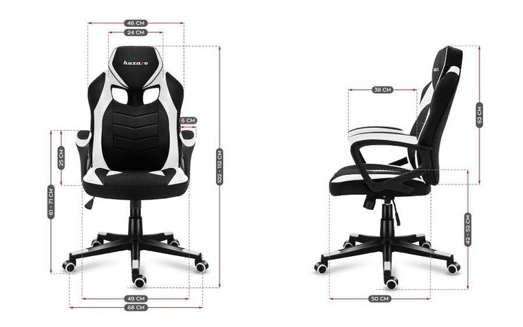 Huzaro, Force 2.5, fotel gamingowy, White Mesh