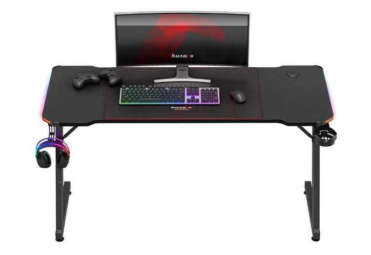 Huzaro, Hero 3.3, biurko gamingowe, RGB, czarne