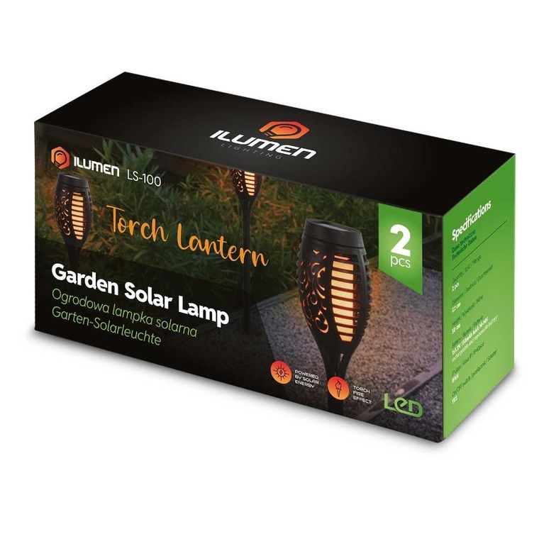 Ilumen, lampka solarna, pochodnia, 2 szt.