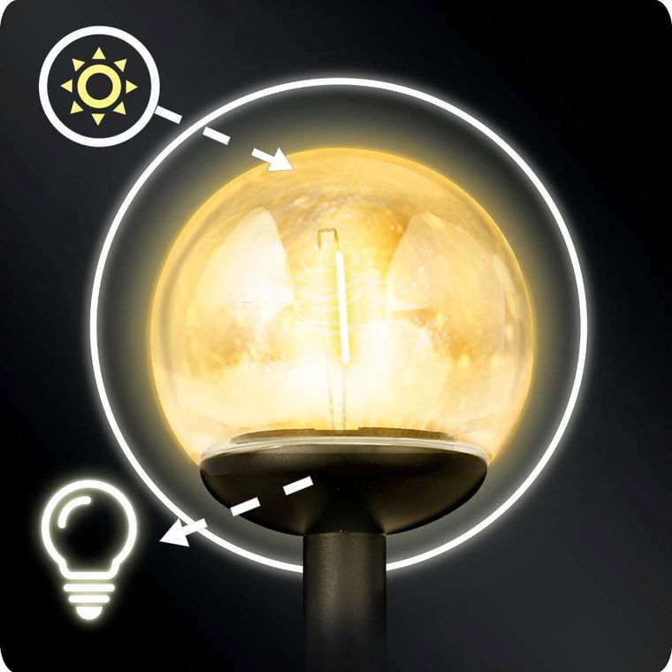 Ilumen, lampka solarna, przeźroczysta, kula, 4 szt.