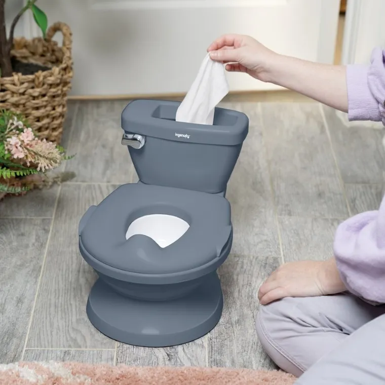 InGenuity, My Size Potty PRO, toaleta dziecięca z dźwiękiem 2w1, nocnik, szary