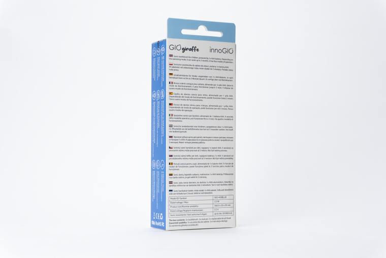 InnoGIO, GIOgiraffe, soniczna szczoteczka do zębów dla dzieci, niebieska