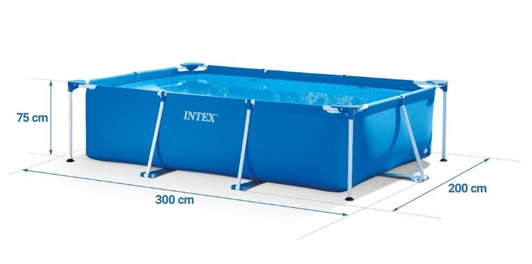 Intex, basen ogrodowy, stelażowy, 300-200-75 cm + maszynka do baniek