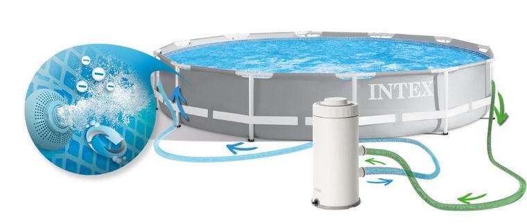 Intex, basen ogrodowy stelażowy, zestaw 9w1, 366-76 cm