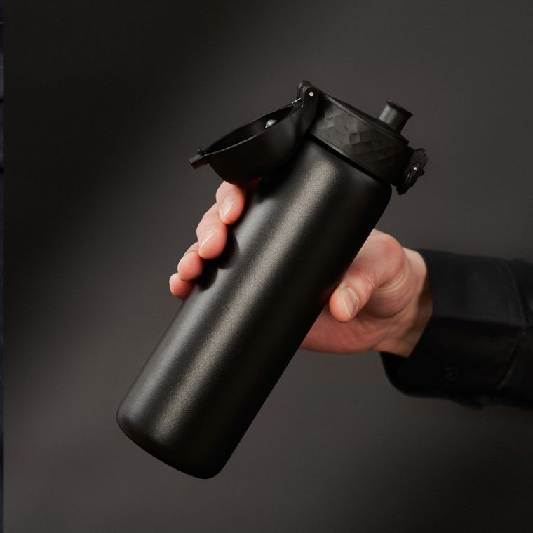 ION8, bidon termiczny z ustnikiem, próżniowy, czarny, 500 ml