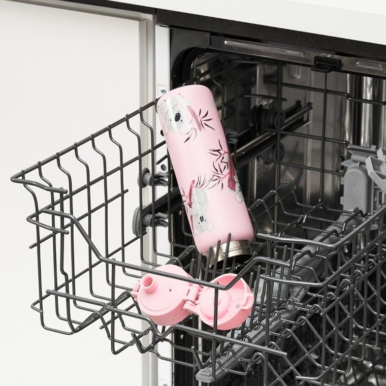 ION8, Koala, bidon stalowy z ustnikiem, różowy, 600 ml