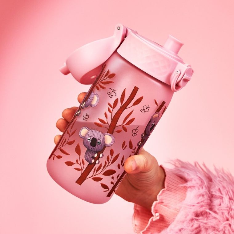 Ion8, Koala, bidon z ustnikiem, różowy, 350 ml