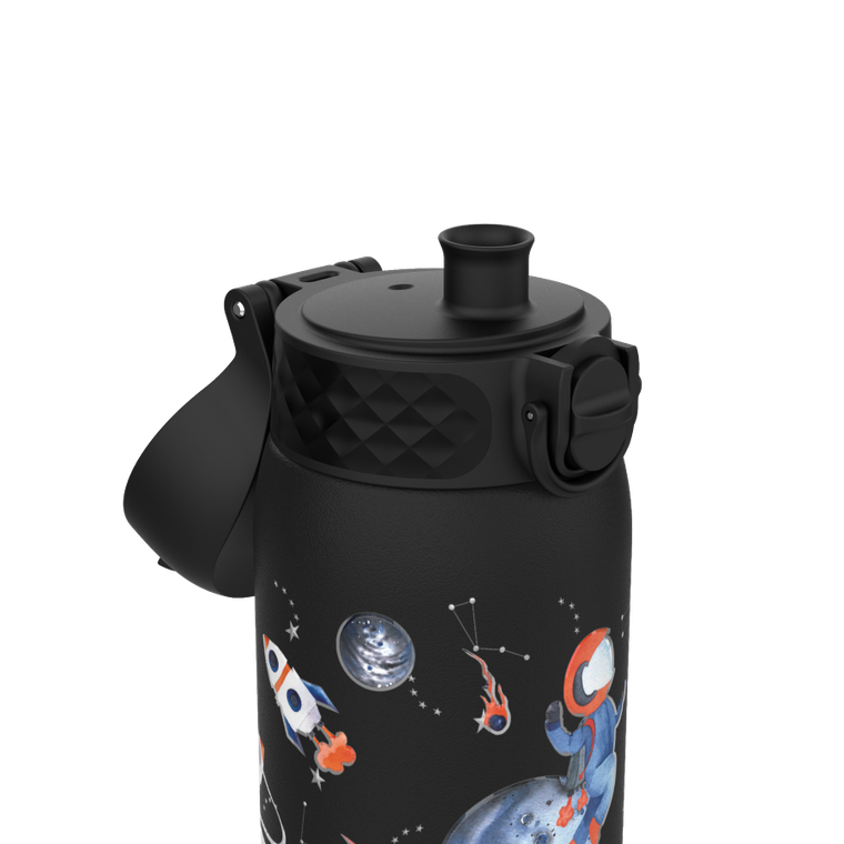ION8, Kosmos, bidon z ustnikiem ze stali nierdzewnej, czarny, 400 ml