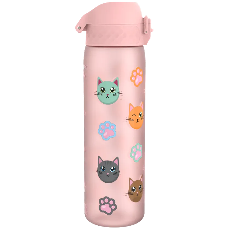 Ion8, Kotki, bidon z ustnikiem, różowy, 500 ml