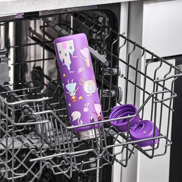 ION8, Księżniczki, bidon stalowy z ustnikiem, fioletowy, 600 ml