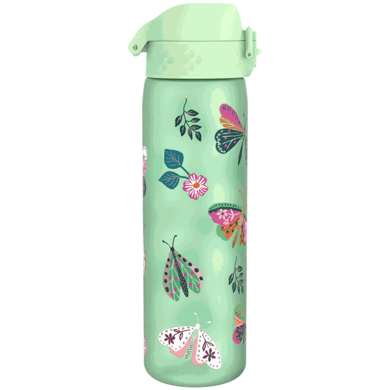 Ion8, Motylki, bidon z ustnikiem, zielony, 500 ml