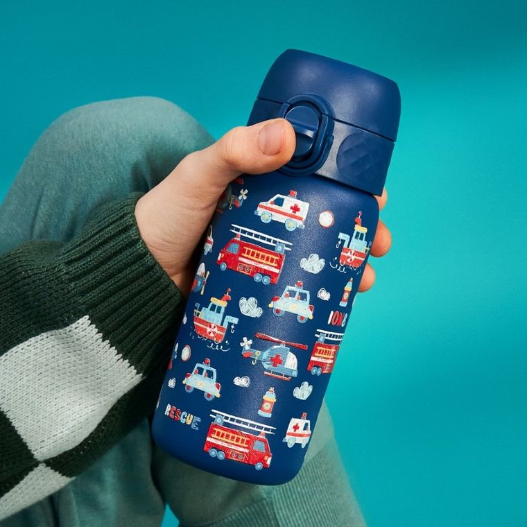 ION8, Pojazdy ratownicze, bidon z ustnikiem ze stali nierdzewnej, morski, 400 ml