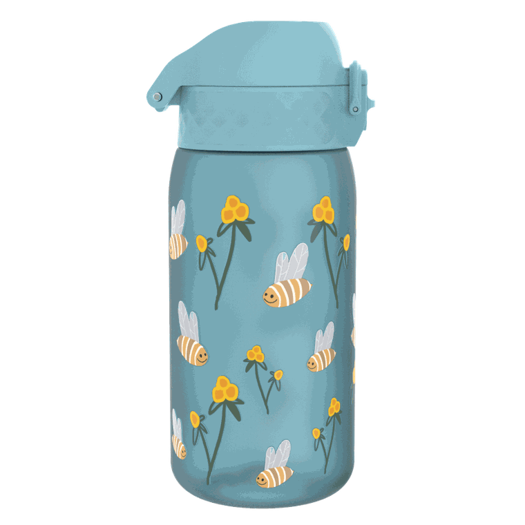 Ion8, Pszczółki, bidon z ustnikiem, niebieski, 350 ml