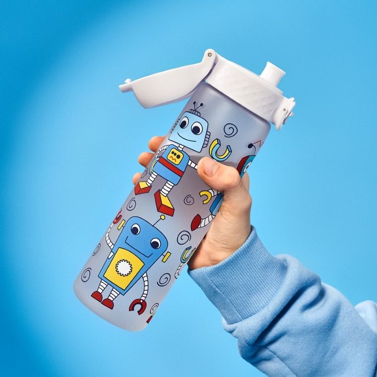 Ion8, Roboty, bidon z ustnikiem, biały, 500 ml