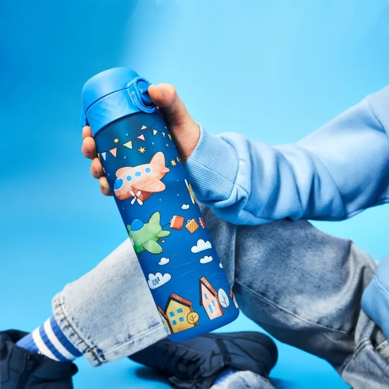 Ion8, Samoloty, bidon z ustnikiem, niebieski, 500 ml