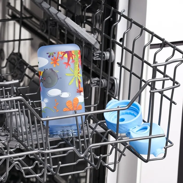 ION8, Zwierzęta safari, bidon z ustnikiem, niebieski, 350 ml