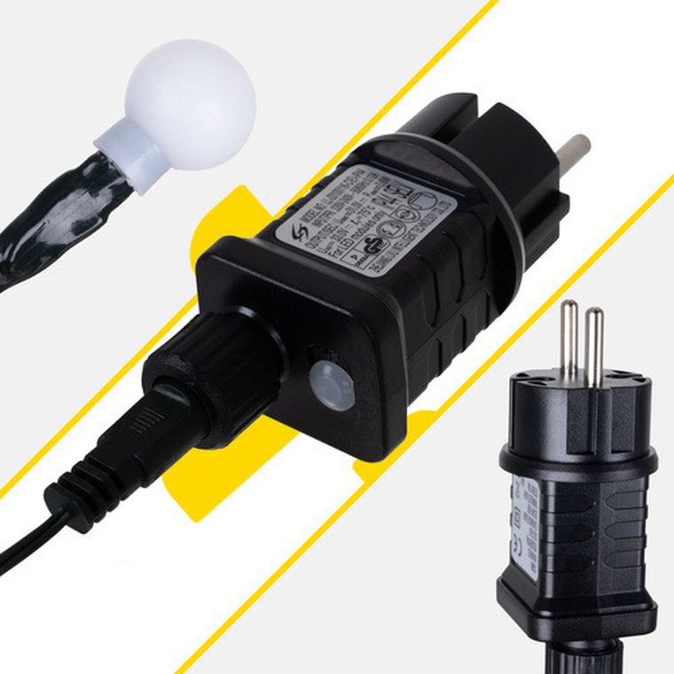 Izoxis, lampki świąteczne, kulki, 300 LED, 30m