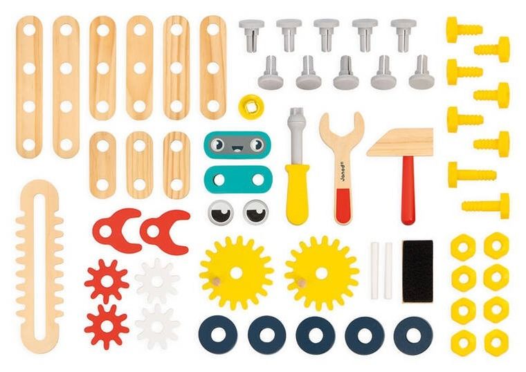 Janod, Brico ‘Kids, duży stolik, warsztat drewniany, magnetyczny, Robot