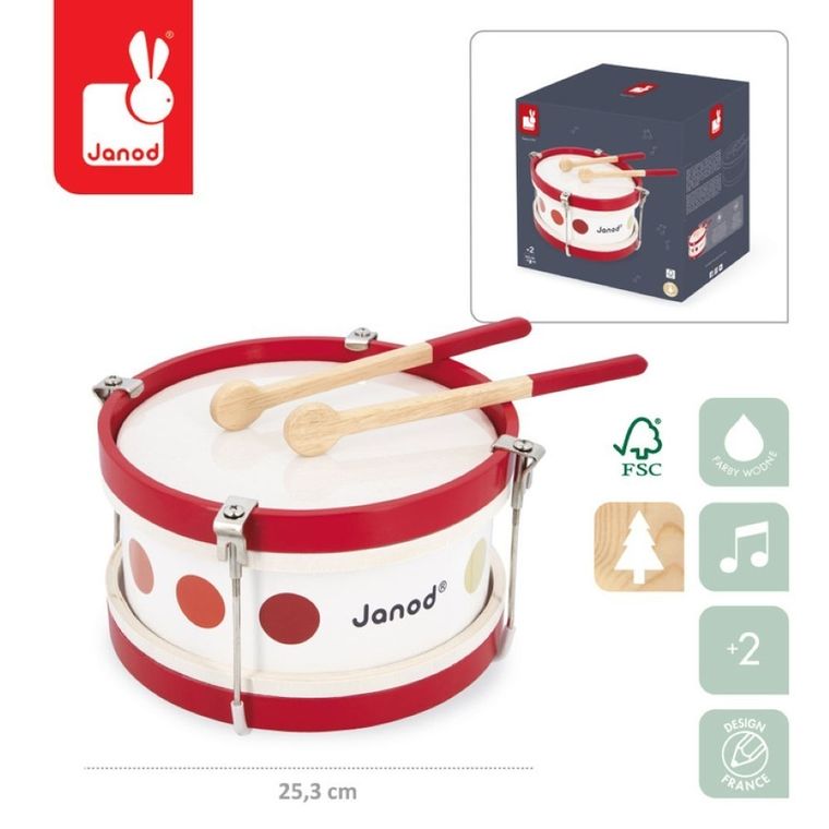 Janod, Confetti, bębenek drewniany