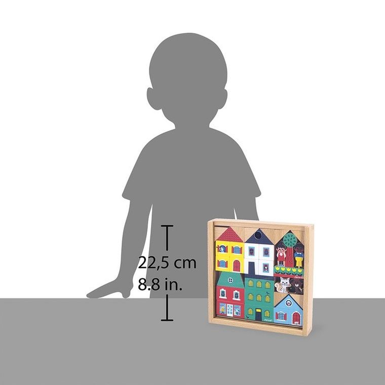 Janod, Cross Road, Miasto, zestaw klocków i figurek, 36 elementów