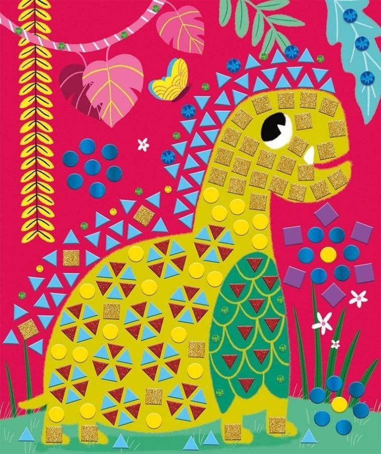 Janod, Dinozaury, mozaika, zestaw kreatywny