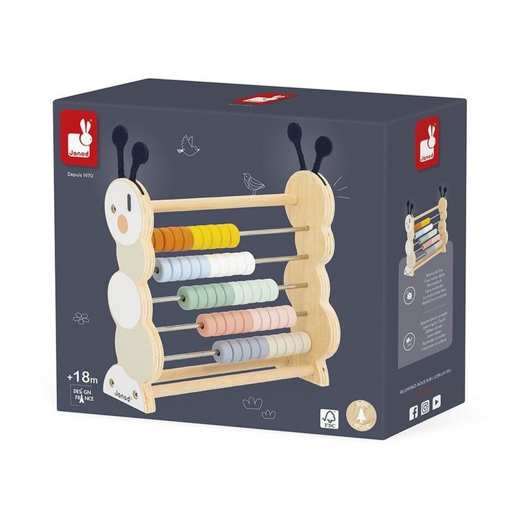 Janod, drewniane liczydło, gąsienica