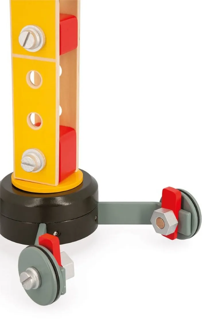 Janod, Duży, drewniany dźwig do składania z narzędziami