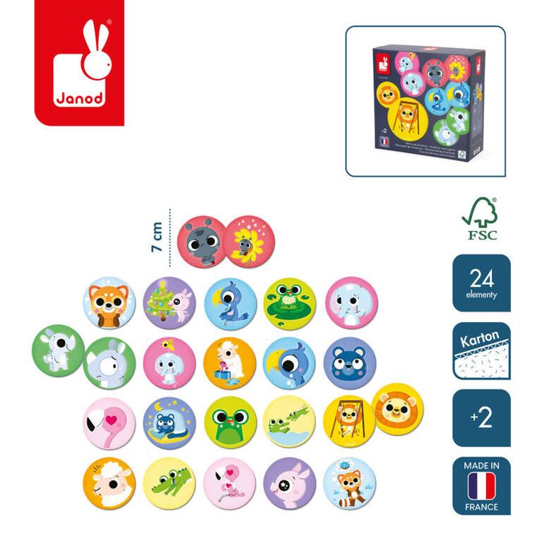 Janod, Emocje, gra memory, 24 elementy