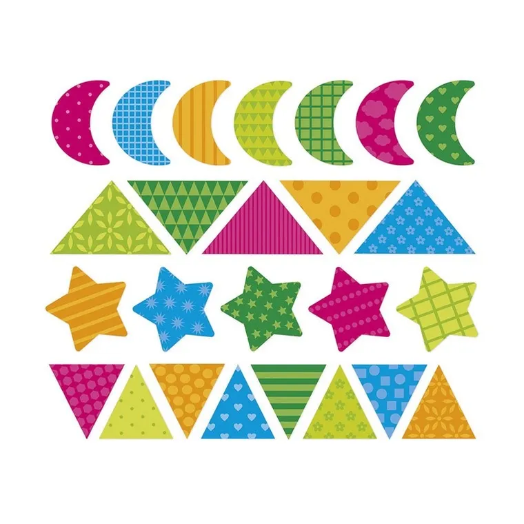 Janod, Figury geometryczne, duże naklejki na arkuszach, 150 szt.