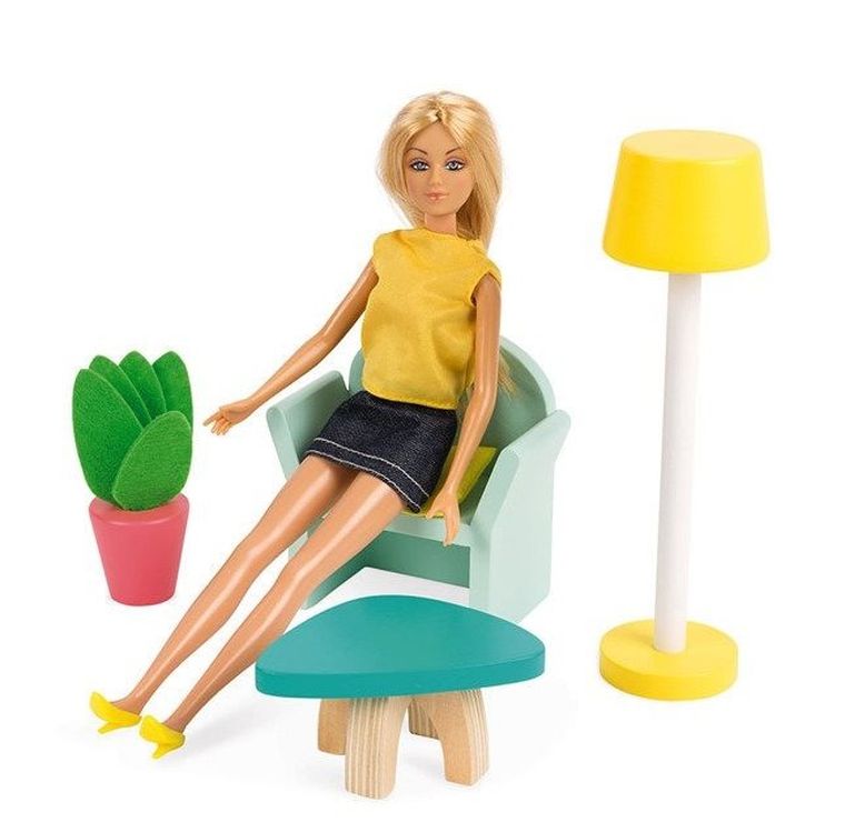 Janod, Happy Day, domek dla lalek XL z 12 akcesoriami