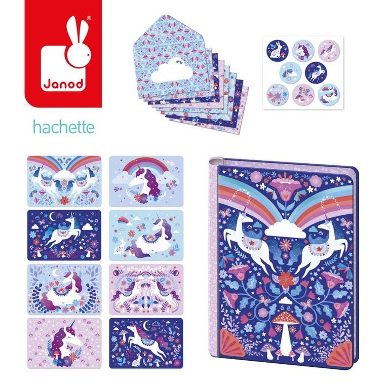 Janod, Jednorożce, Kraina snów, zestaw zaproszeń, papeteria