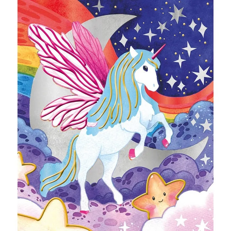 Janod, Jednorożce, malowanie farbami perłowymi i 3D, zestaw kreatywny