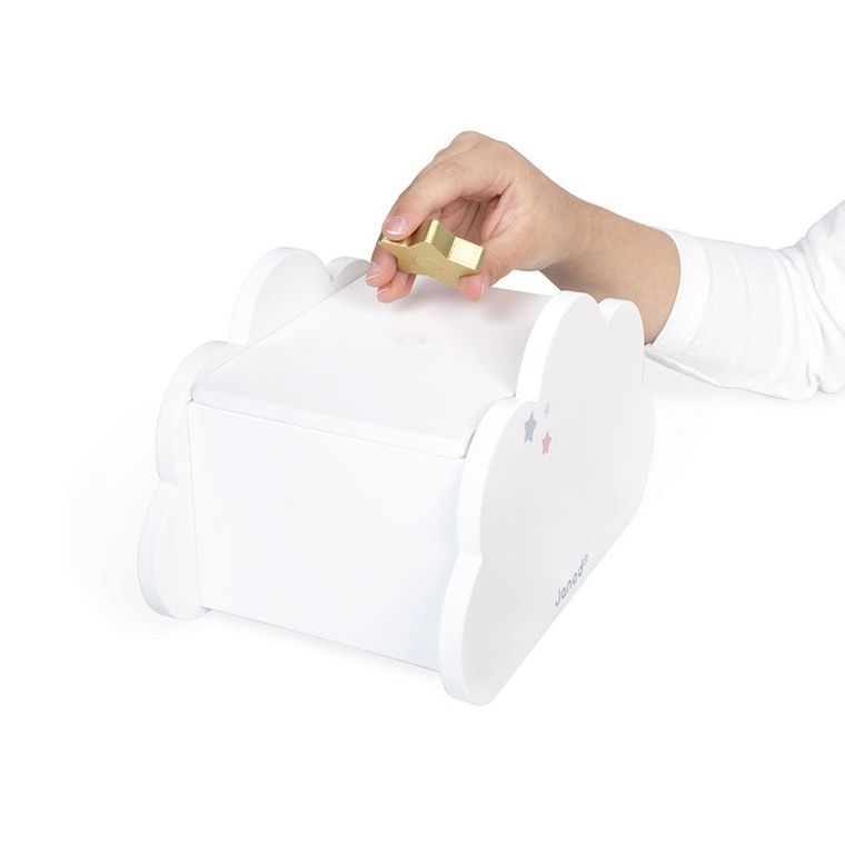 Janod, Jednorożce, szkatułka na biżuterię z lusterkiem, naszyjnikiem i bransoletką