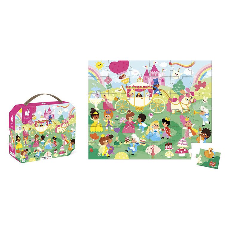 Janod, Księżniczki, puzzle w walizce, 36 elementów